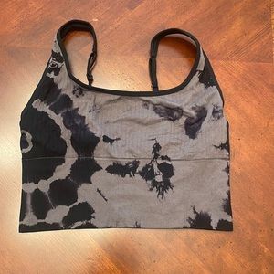 Pink tie dye longline sports bra